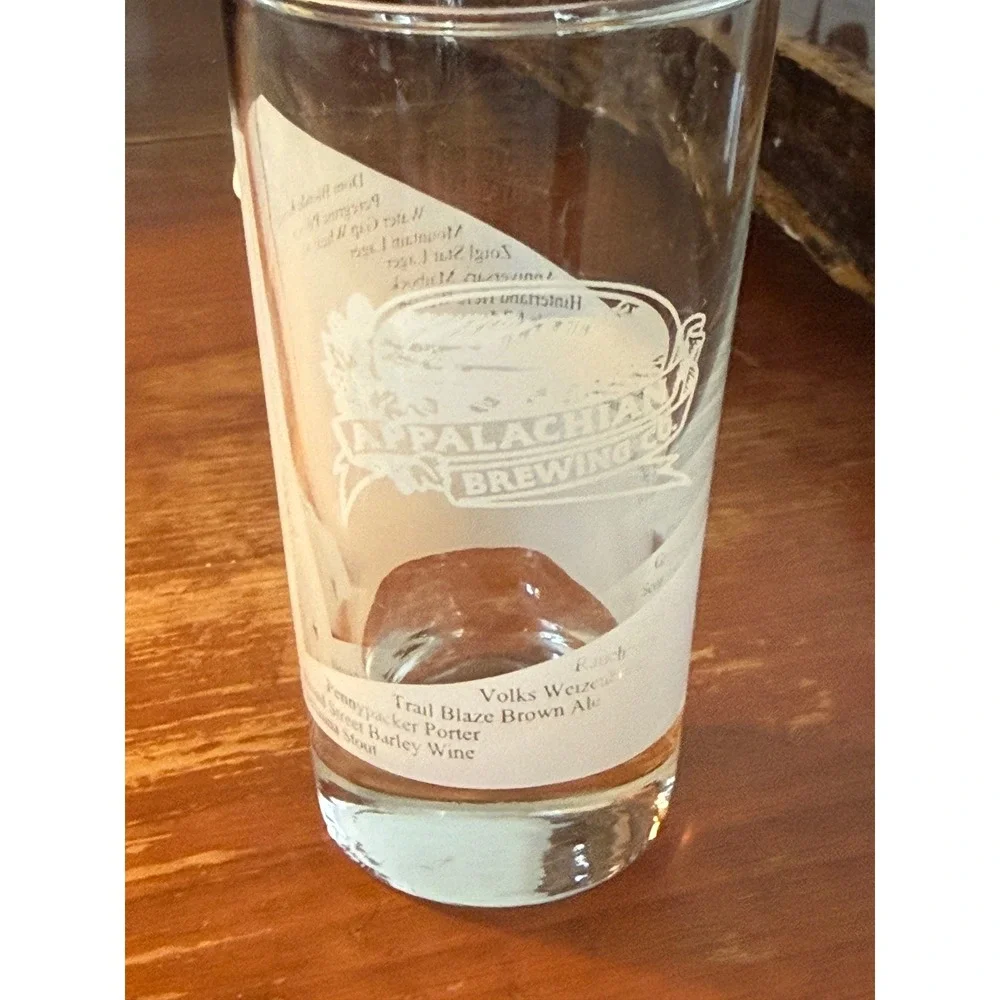 Appalachian Brewing Co Harrisburg PA Beer Taster Sampler Glass 4 Inch White Logo